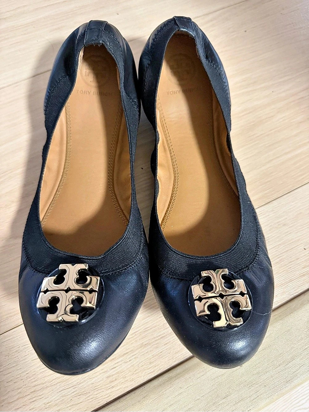 Tory Burch Minnie Travel Ballet Flat Flats in Black
